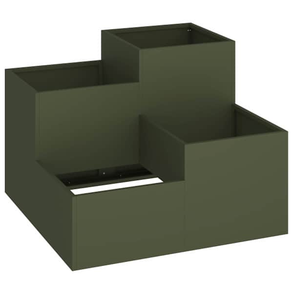 Taimekast 80 × 80 × 60 cm, teras – oliiviroheline