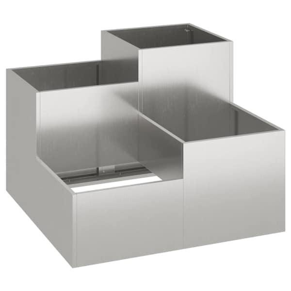 Taimekast 80 × 80 × 60 cm, roostevaba teras – hõbedane