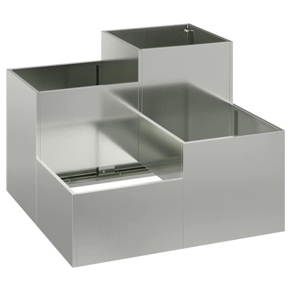 Taimekast 80 × 80 × 60 cm, tsingitud teras – hõbedane