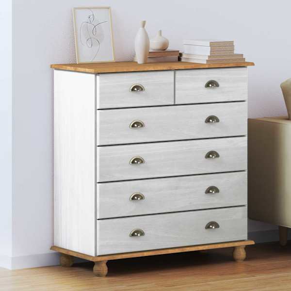 Kummut sahtliga ASKIM Valge 91 × 40 × 95,5 cm Tahke mänd