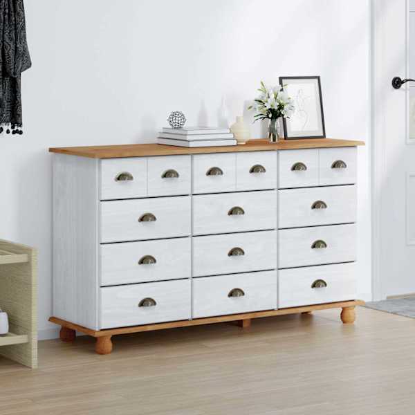 Kummut sahtliga ASKIM Valge 79 × 40 × 133,5 cm Tahke mänd