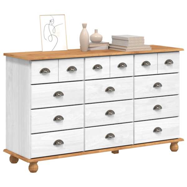Kummut sahtliga ASKIM Valge 79 × 40 × 133,5 cm Tahke mänd