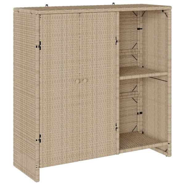 Hoiukapp riiuliga ladustamisega Beež 100 × 36 × 102 cm Rotang