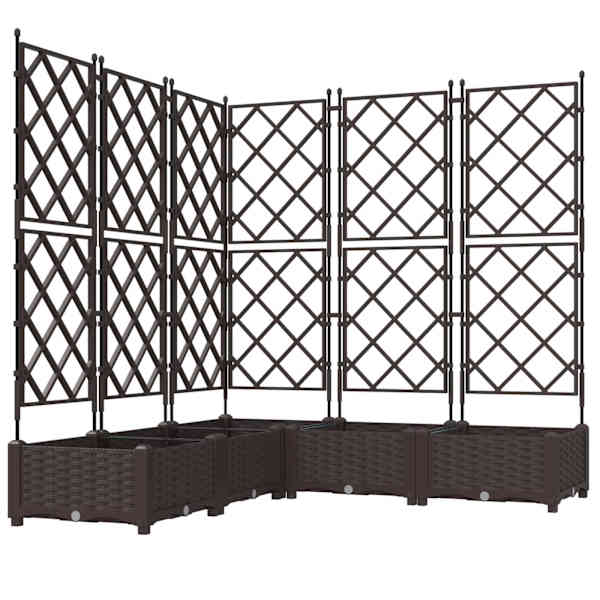 Taimekast 120 × 120 × 125,5 cm, PP – pruun – 5 tk