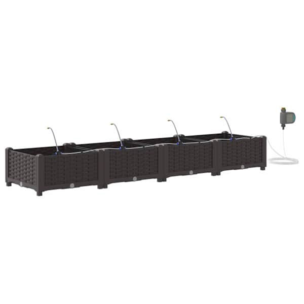 Taimekast 160 × 40 × 22 cm, PP – pruun – 4 tk