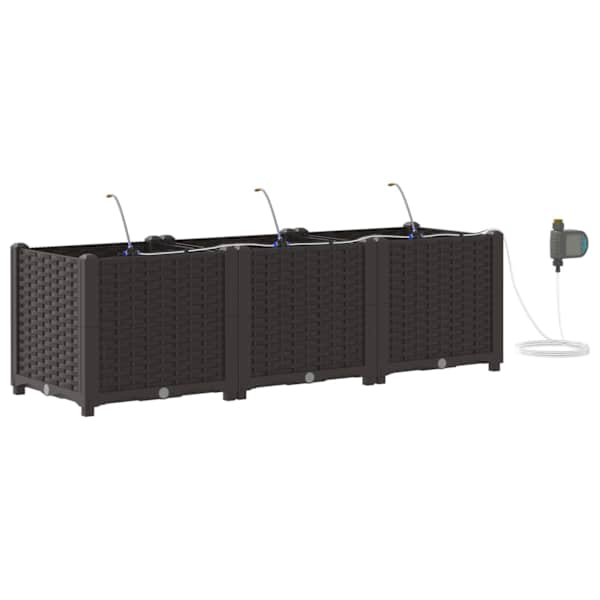 Taimekast 120 × 40 × 37,5 cm, PP – pruun – 3 tk