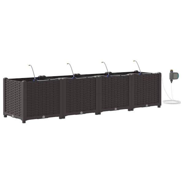 Taimekast 160 × 40 × 37,5 cm, PP – pruun – 4 tk