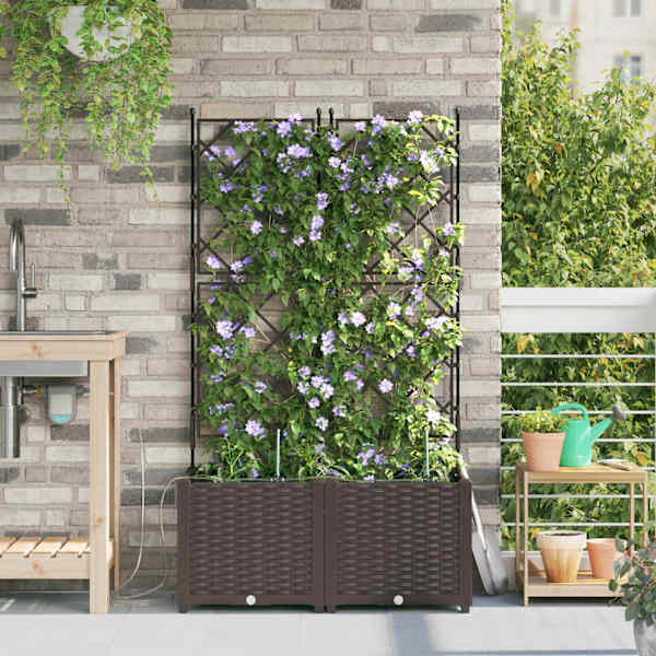 Taimekast 80 × 40 × 142 cm, PP – pruun – 2 tk