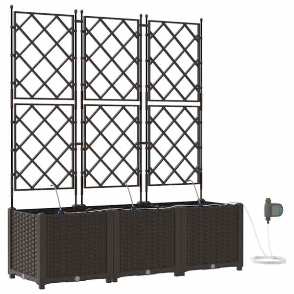 Taimekast 120 × 40 × 142 cm, PP – pruun – 3 tk