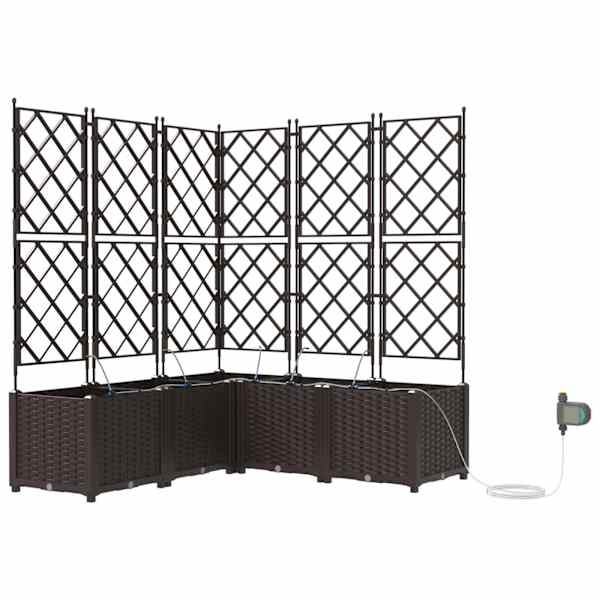 Taimekast 120 × 120 × 142 cm, PP – pruun – 5 tk