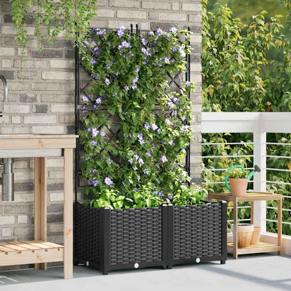 Taimekast 80 × 40 × 143 cm, PP – must – 2 tk