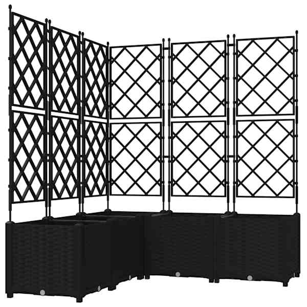 Taimekast 120 × 120 × 143 cm, PP – must – 5 tk
