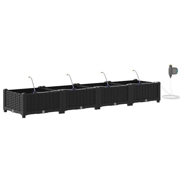 Taimekast 160 × 40 × 22 cm, PP – must – 4 tk