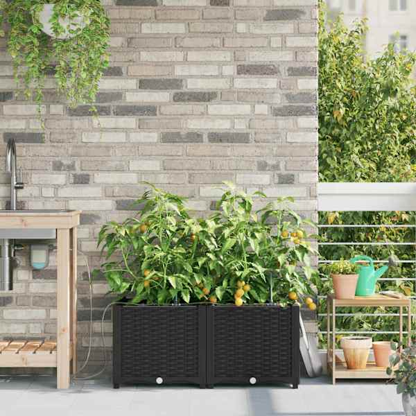 Taimekast 80 × 40 × 37,5 cm, PP – must – 2 tk