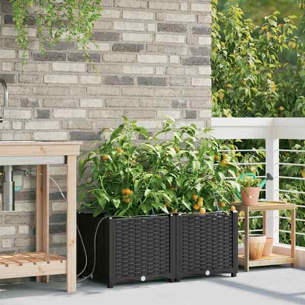 Taimekast 80 × 40 × 37,5 cm, PP – must – 2 tk