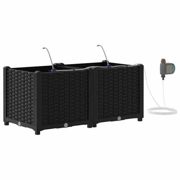 Taimekast 80 × 40 × 37,5 cm, PP – must – 2 tk