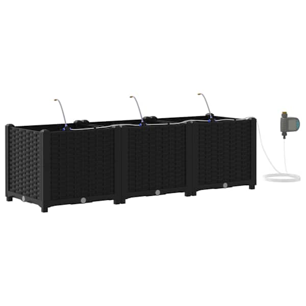 Taimekast 120 × 40 × 37,5 cm, PP – must – 3 tk
