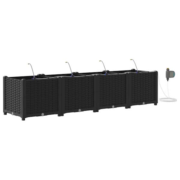 Taimekast 160 × 40 × 37,5 cm, PP – must – 4 tk