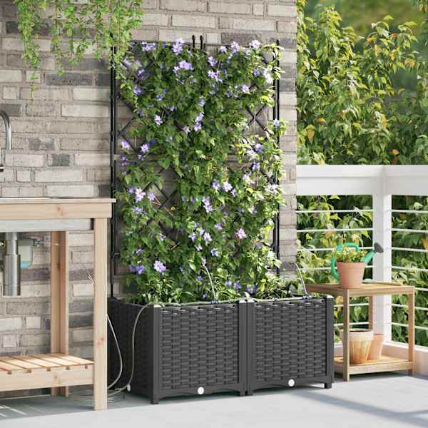 Taimekast 80 × 40 × 142 cm, PP – must – 2 tk