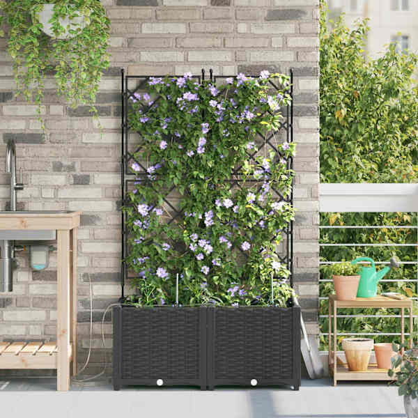 Taimekast 80 × 40 × 142 cm, PP – must – 2 tk