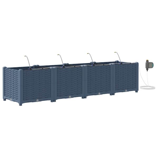 Taimekast 160 × 40 × 37,5 cm, PP – hall – 4 tk