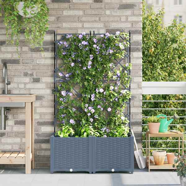 Taimekast 80 × 40 × 143 cm, PP – helehall – 2 tk