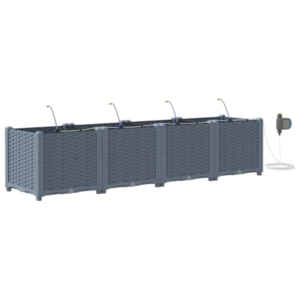 Taimekast 160 × 40 × 37,5 cm, PP – helehall – 4 tk