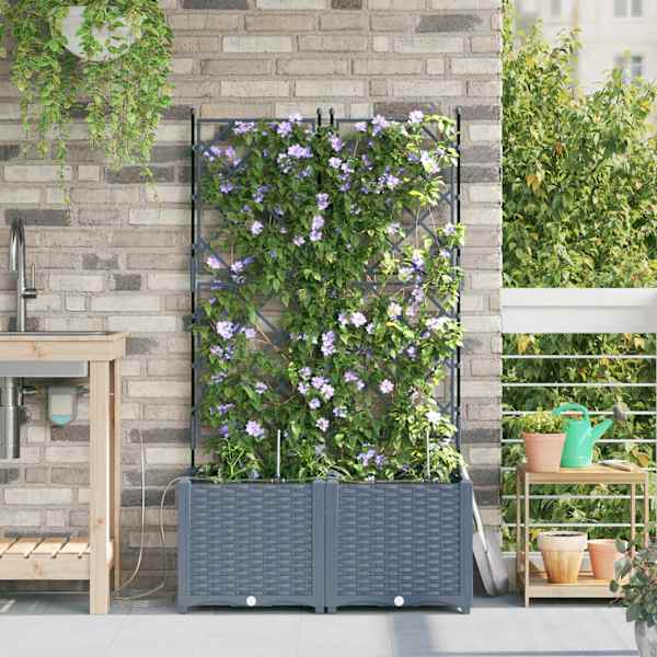 Taimekast 80 × 40 × 142 cm, PP – helehall – 2 tk