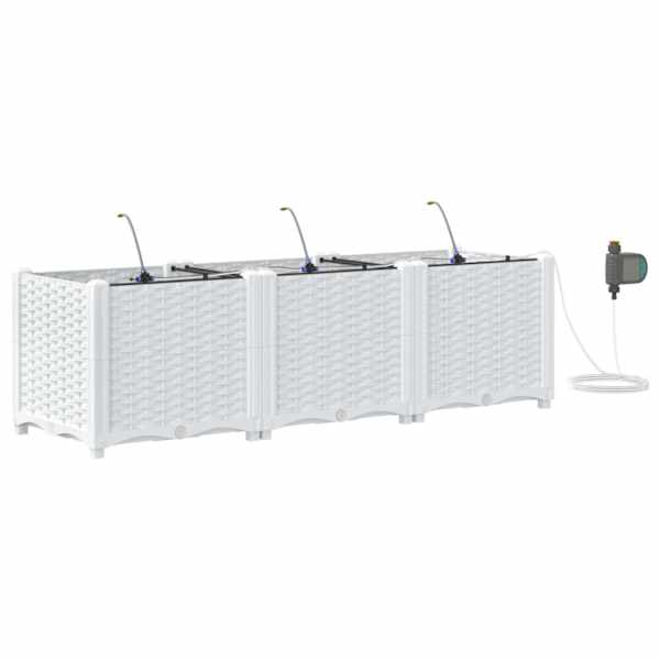 Taimekast 120 × 40 × 37,5 cm, PP – valge – 3 tk