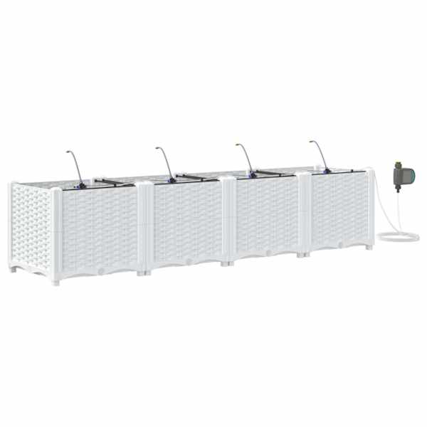 Taimekast 160 × 40 × 37,5 cm, PP – valge – 4 tk