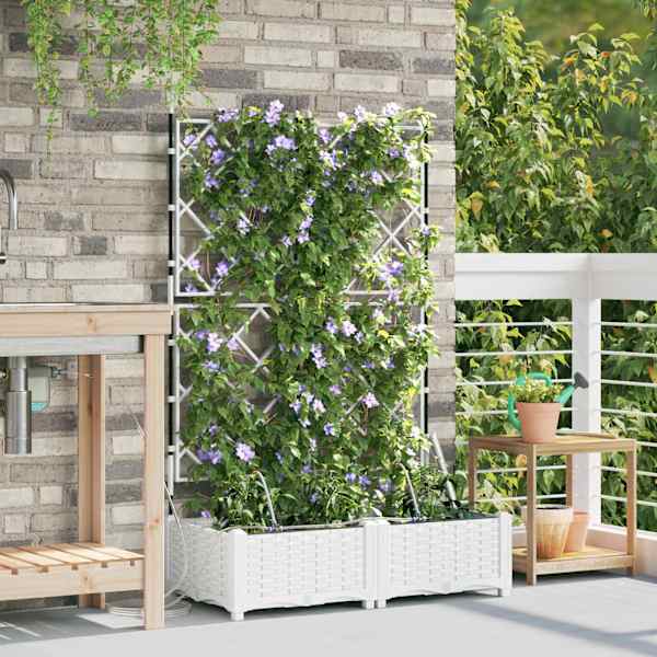 Taimekast 80 × 40 × 126 cm, PP – valge – 2 tk