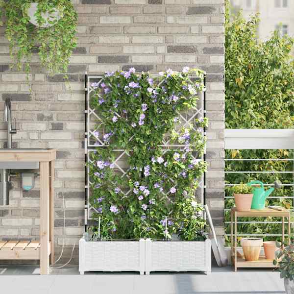 Taimekast 80 × 40 × 126 cm, PP – valge – 2 tk