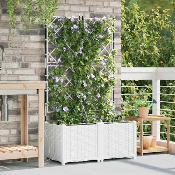 Taimekast 80 × 40 × 142 cm, PP – valge – 2 tk