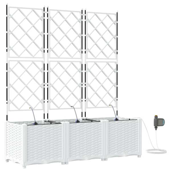 Taimekast 120 × 40 × 142 cm, PP – valge – 3 tk