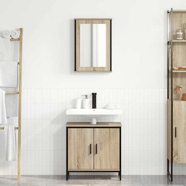 Vannitoa mööbleset 2 tk Pruun 60 × 30 × 60 cm Tehispuit