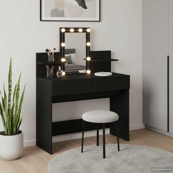 Riietumislaud Must tamm 100 × 40 × 130 cm Tehispuit