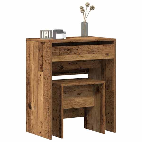 Riidekapp 2 tk Vana puit 60 × 40 × 75 cm Tehispuit