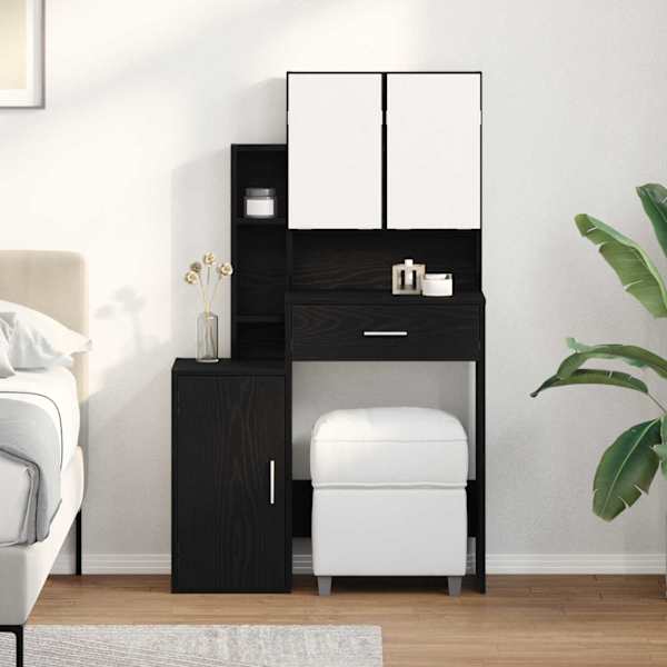 Riietumislaud Must tamm 80 × 35 × 132 cm Tehispuit