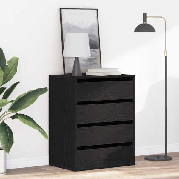 Sahtlibüroo 3-Sahtel Must 60 × 41 × 76 cm Tehispuit