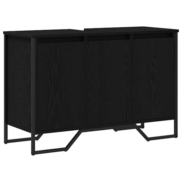 Vannitoa kraanikausi kapp Must tamm 91 × 35 × 60 cm Tehispuit
