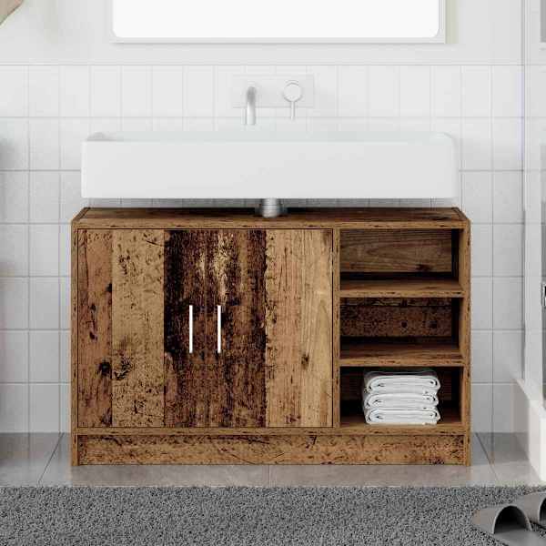 Vannitoa kapp Vana puit 90 × 29 × 55 cm Tehispuit