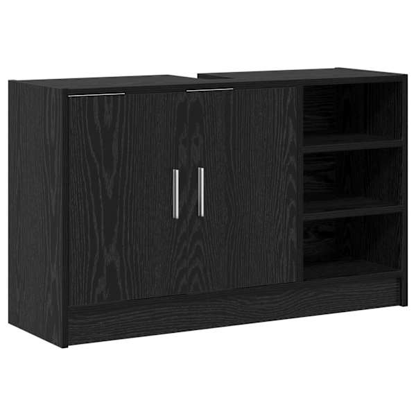 Vannitoa kapp Must tamm 90 × 29 × 55 cm Tehispuit
