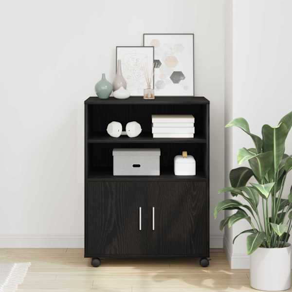 Kapp Must tamm 60 × 48 × 74.5 cm Ratastega