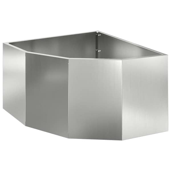 Nurga lillepott 60 × 60 × 35 cm, tsingitud teras – hõbedane