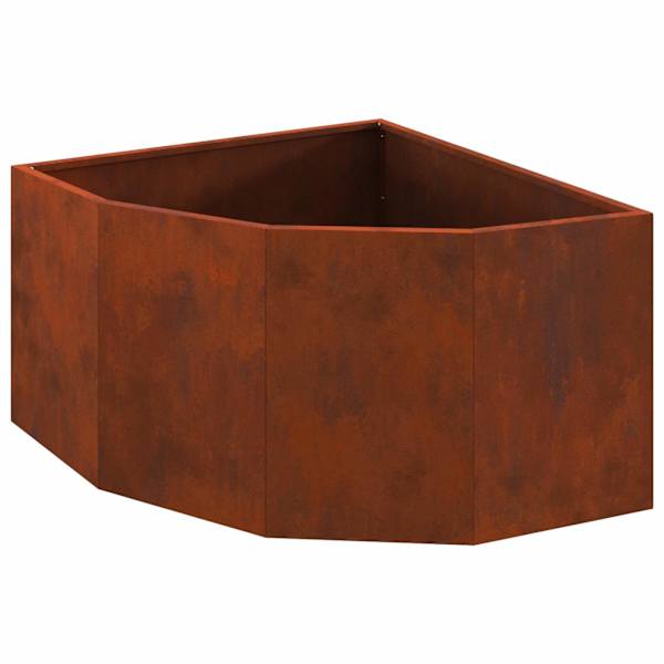 Nurga lillepott 60 × 60 × 35 cm, ilmastikukindel teras – roostekarva