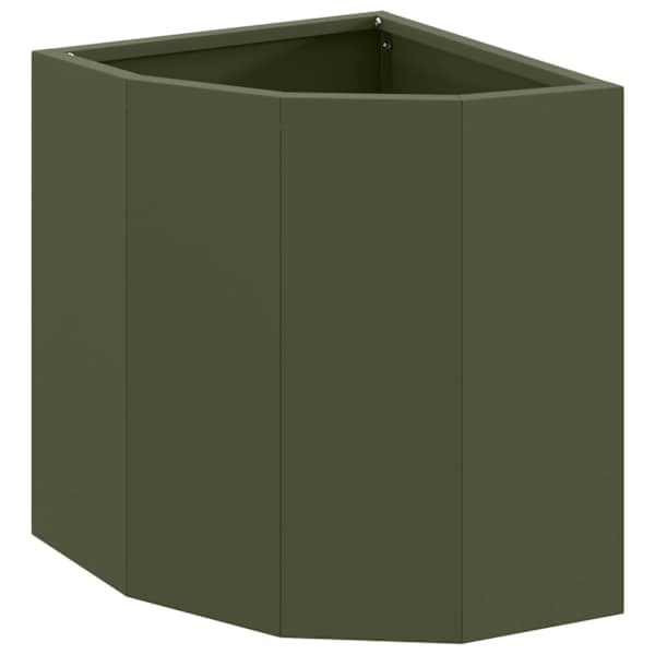 Nurga lillepott 30 × 30 × 35 cm, teras – oliiviroheline
