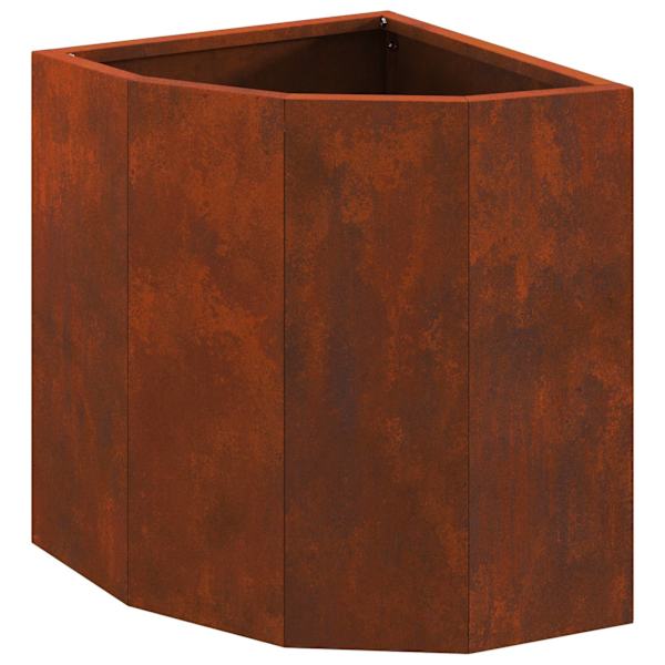 Nurga lillepott 30 × 30 × 35 cm, ilmastikukindel teras – roostekarva