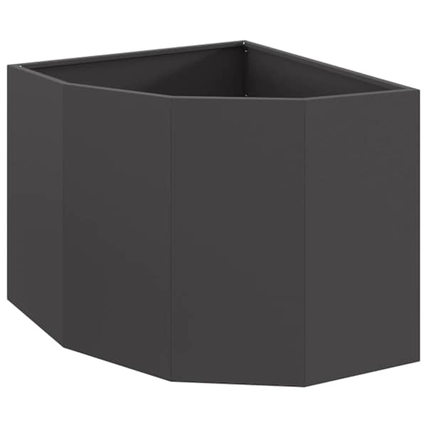 Nurga lillepott 60 × 60 × 50 cm, teras – must