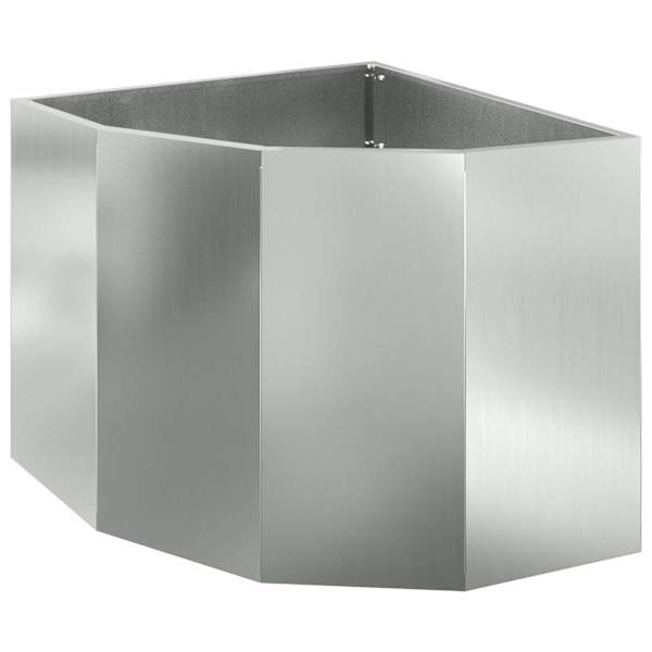 Nurga lillepott 60 × 60 × 50 cm, tsingitud teras – hõbedane