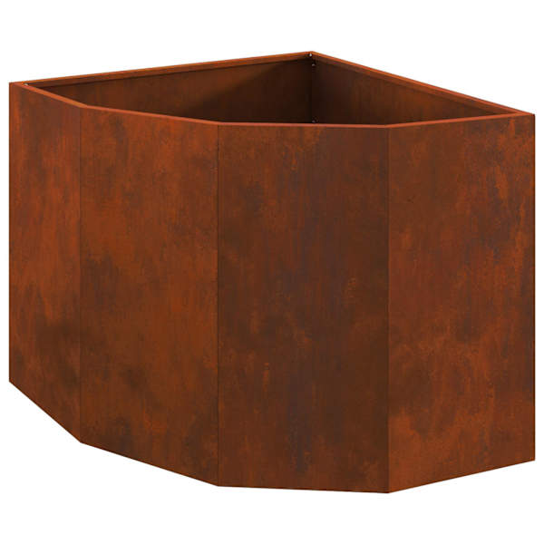 Nurga lillepott 60 × 60 × 50 cm, ilmastikukindel teras – roostekarva